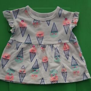 Cat & Jack White Tee with Ice Cream Print